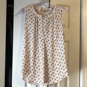 Loft pink bluebird blouse, size small
